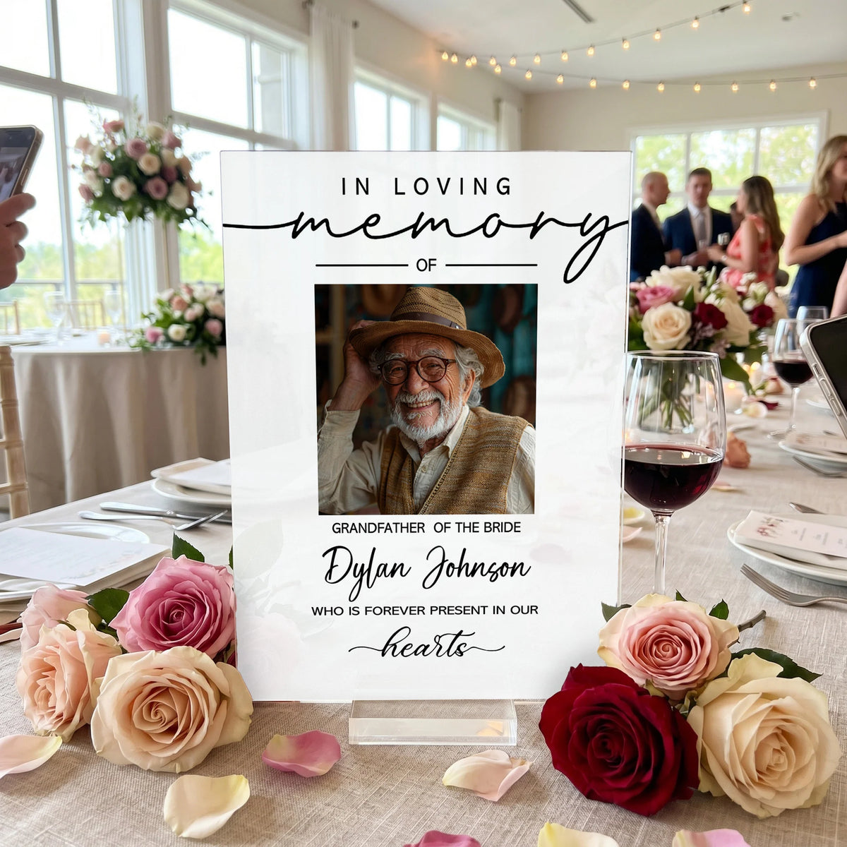 Custom Photo Reserved Memorial Wedding Decor - Personalized Acrylic Plaque