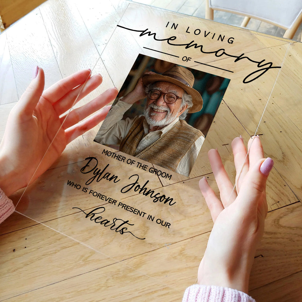 Custom Photo Reserved Memorial Wedding Decor - Personalized Acrylic Plaque