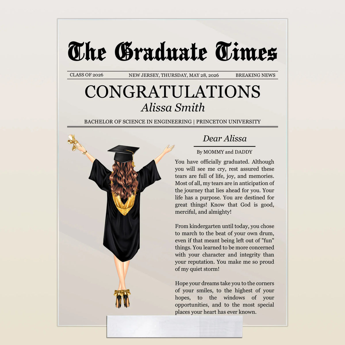 You Have Officially Graduated - Personalized Acrylic Plaque