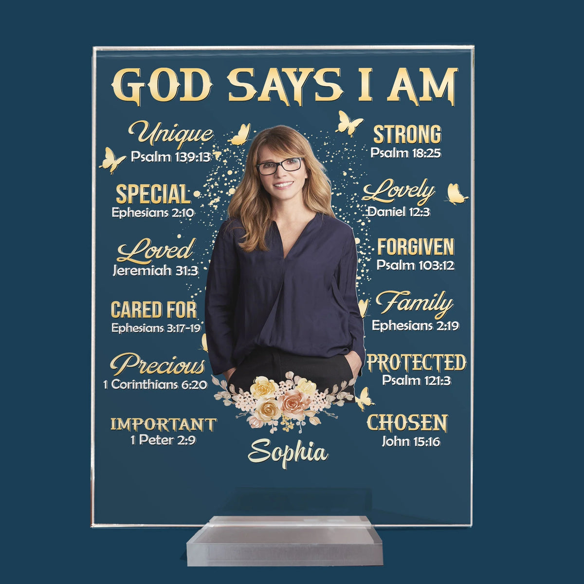 God Says I Am - Photo Version - Personalized Acrylic Plaque