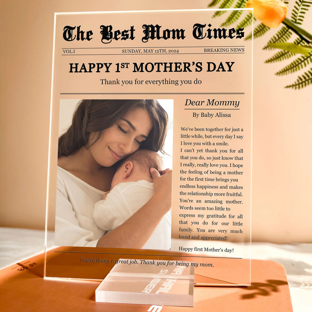 Happy 1st Mother's Day Thank You For Everything - Personalized Acrylic Photo Plaque