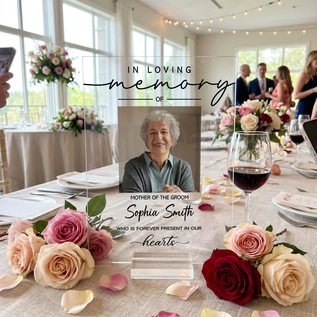 Custom Photo Reserved Memorial Wedding Decor - Personalized Acrylic Plaque