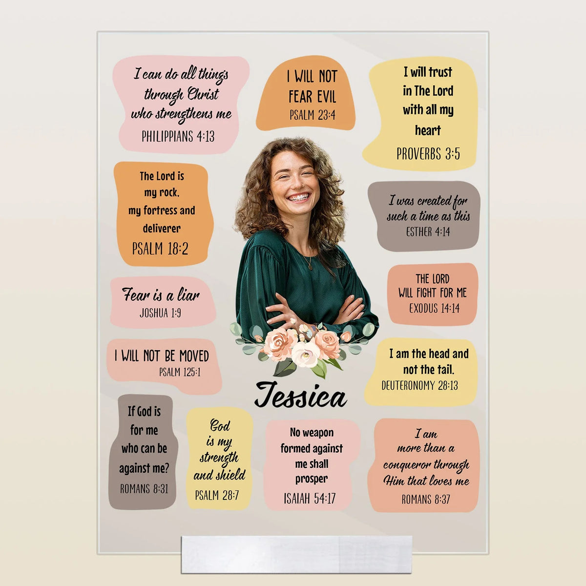 Christian Bible Verse Affirmations - Personalized Acrylic Photo Plaque - Gift For Daughter