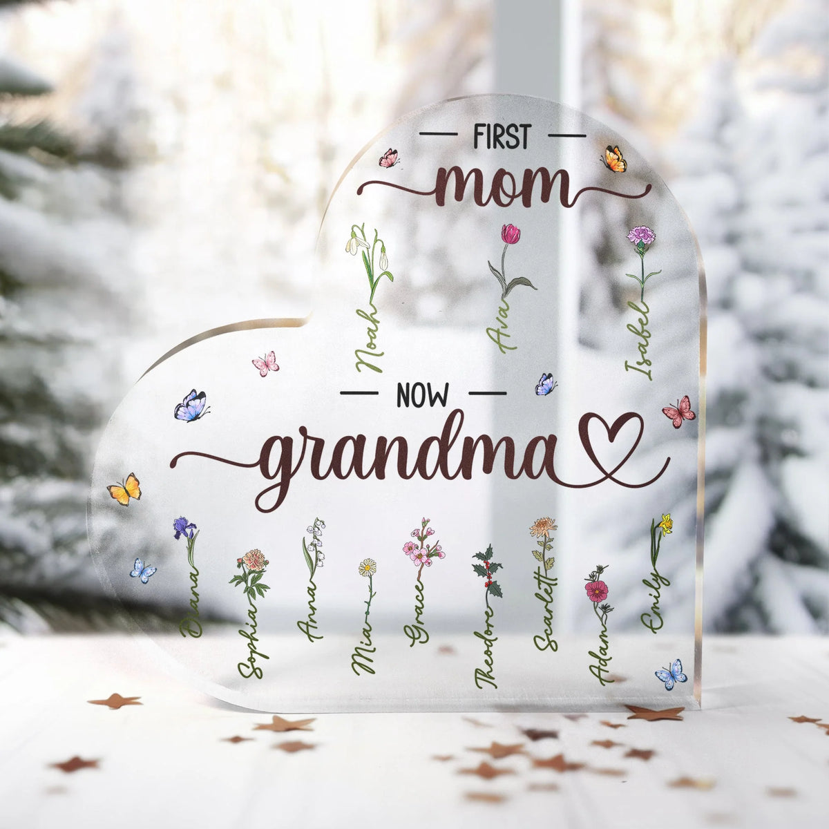 First Mom Now Grandma - Personalized Acrylic Plaque - Gift For Mom