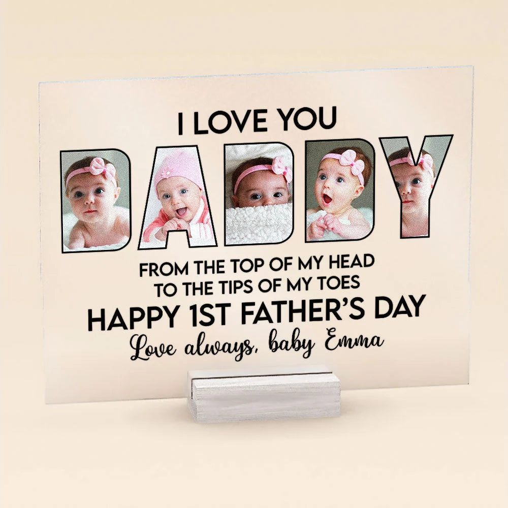 Happy 1st Father's Day - Personalized Acrylic Photo Plaque